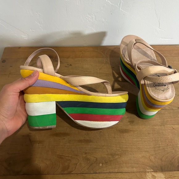 Jeffrey Campbell “Salvatore” Rainbow Platform Sandals - Picture 5 of 11